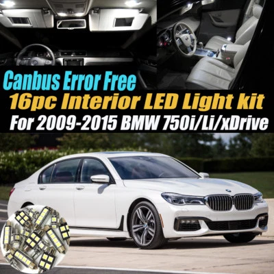 16Pc Error Free Interior LED White Light Kit for 2009-2015 BMW 750i/Li/xDrive  - Image 1 of 4