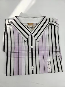 New Timberland Mens sz XXL LAVENDER & BLACK Button Down Dress Casual SHIRT - Picture 1 of 5