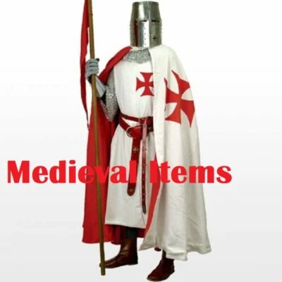 Túnica y Capa Caballeros Medievales Cruzado Disfraz Recreación Teatro Disfraces SCA Foto 1 de 4