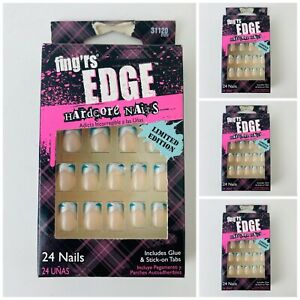 Lot of 4 Fing'rs Edge HardCore Nails Limited Edition 24 Nails w/ Glue 31120