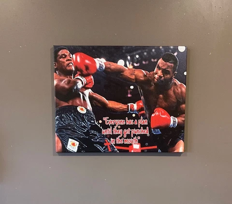 20x16 Framed CANVAS PRINT MIKE TYSON wall boxing poster man cave Muhammad Ali Cover