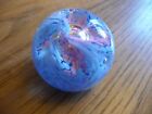 small blue and pink glass paperweight 2"