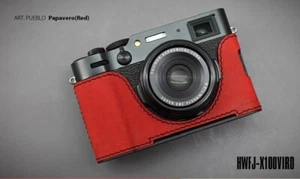 LIM'S Handgefertigte Echtleder Kamera Halb Tasche für Fujifilm X100VI Papavero Rot - Bild 1 von 9