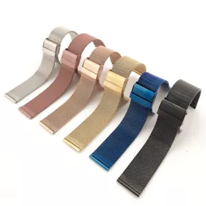 20mm stainless steel double safety buckle Milanese woven mesh strap watch strap - Picture 1 of 6