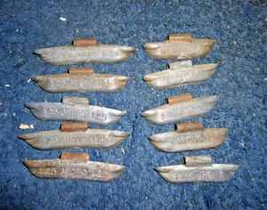 Micro Winged Wheel Weights 10 Pieces 5/1 Oz & 5/1.25 OZ Free Shipping - Picture 1 of 1