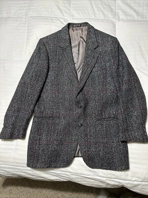 Chaqueta Blazer Abrigo Deportivo Vintage Guy Laroche Mancha Negro Nubby Tweed 40R Foto 1 de 4