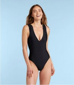 Summersalt The Ruched Backflip V-Neck Black One Piece Bathing Suit Size 10 - Picture 1 of 10