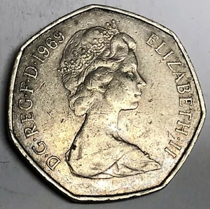 # C5676 GREAT BRITAIN COIN, 50 PENCE 1969 - Picture 1 of 2