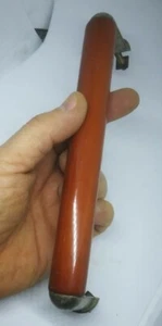 ANTIQUE ART DECO DRAWER PULL CHROME BRASS & AMBER BAKELITE FURNITURE HARDWARE - Picture 1 of 6