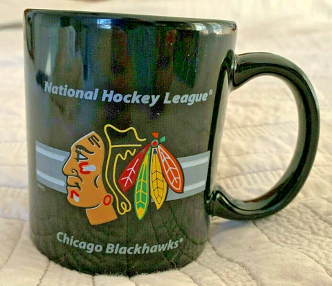 CHICAGO BLACKHAWKS COFFEE MUG BLACK NHL NATIONAL HOCKEY LEAGUE Cover