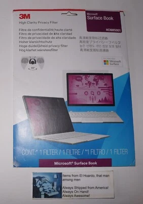 3M Privacy Filter For Microsoft Surface Book Landscape HCNMS001 - Image 1 of 2