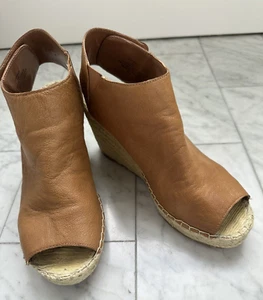 Steve Madden Ankle Strappy Espadrille Wedge Dark Tan Sandals! Size 8 - Picture 1 of 8