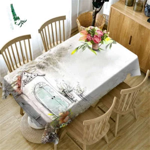 Black Sketch 3D Tablecloth Table cover Cloth Rectangle Wedding Party Banquet - Picture 1 of 4