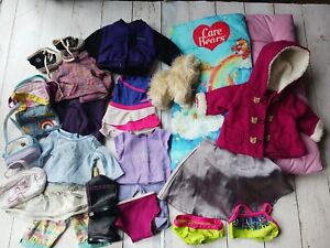 20+ Mixed Lot American Girl Doll Clothes and Shoes Luggage Care Bears Itty Bitty