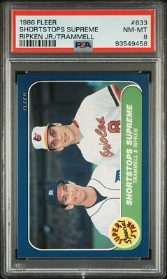 Fleer #633 1986 Cal Ripken Jr/Alan Trammell - PSA 8 Foto 1 de 2