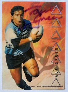 1996 NRL MASTER CEL SIGNATURE GOLD REDEMTION PAUL GREEN SHARKS SIGNED NO.1 - Picture 1 of 3