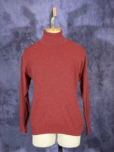 Vintage 1970s Stripe Turtleneck Top Womens Medium Acrylic Knit Bobbie Brooks - Picture 1 of 7