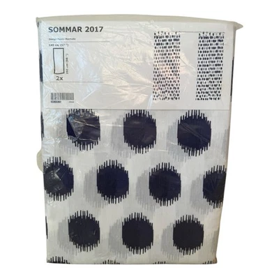 IKEA Sommar 2017 cortinas tinta caída azul blanco Paulin Machado 57” X 98” nuevo Foto 1 de 4