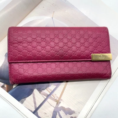 Auténtica Cartera Larga Gucci 291099 Guccissima Micro GG Cuero Rosa NS101513 Foto 1 de 4
