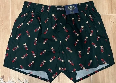 POLO RALPH LAUREN Mens All Over Teddy Bear Classic Fit Boxer Green XL NWT - Image 1 of 4