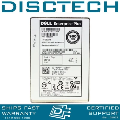Dell JM8V4 Hitachi SSD1600MR HUSMR1610ASS200 0B32211 960GB 2.5" MLC SAS SSD - Image 1 of 3
