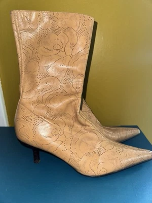 Bota Enzo Angiolini Para Mujer Punta Punta Corte Láser Cuero Cremallera Lateral 9.5 Eagennard Foto 1 de 4