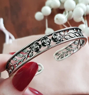 EDLES Armband 925 SILBER massiv Armkette ROSEN ARMREIF Armzange Zirkonia Ring - Bild 1 von 3