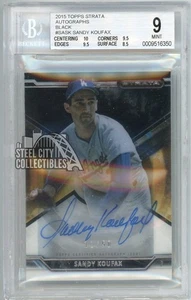 Sandy Koufax 2015 Topps Strata Black Autograph Card #SA-SK 11/50 BGS 9 - Picture 1 of 2
