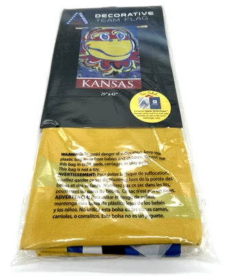 Kansas Jayhawks Suede Flag Two-Sided 29" X 43" Justin Patten Team Sports America - Image 1 of 4