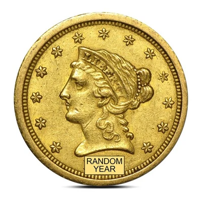 Moneda de oro Liberty Quarter Eagle de $2,50 (XF, aleatoria) Foto 1 de 2