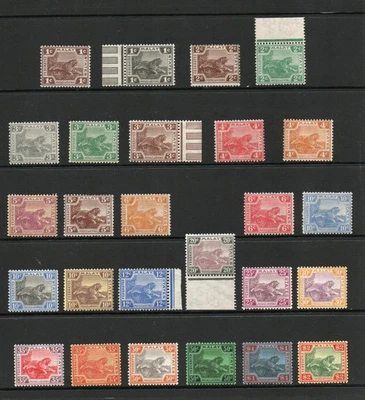 FEDERATED MALAY STATES 1922 "LEAPING TIGERS"  COMPLETE UP TO $2 VERY FINE M/M - Image 1 of 2