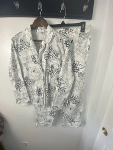 Haven Well Within Womens Pajama Set Medium Floral 100% Cotton Cottagecore Preppy - Picture 1 of 7