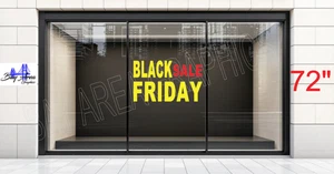 Black Friday Vinyl Window Decal Sign – Retail Store Display Promotion🔥 - Picture 1 of 19