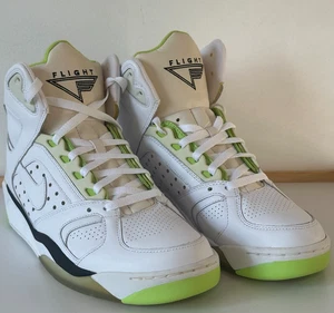 Nike Air Flight Lite High White Citron Black US 9.5 329984-111 VNDS 2008 RARE!! - Picture 1 of 23