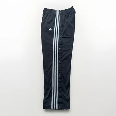 Pantalones de fútbol Adidas vintage de 3 rayas para hombre con pista a presión negros grises talla S Foto 1 de 4