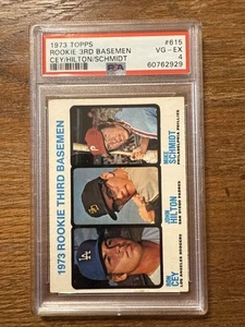 1973 Topps Rookie 3rd Basemen Cey Hilton Schmidt PSA 4 - Foto 1 di 2