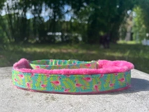 Collar de perro Minky Martingala acolchado suave de 1 pulgada de ancho - Collar de agilidad de flamenco - Imagen 1 de 5