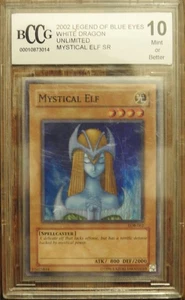Yugioh! 2002 Mystical Elf SR LOB-062 White Dragon Unlimited BCCG 10 - Imagen 1 de 5