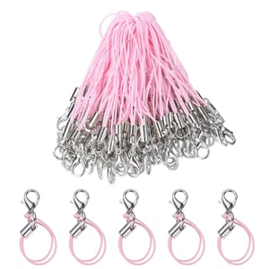 100Pcs Lobster Clasp Cords Clasp Strap Lanyard Charm Rope Pink - Photo 1 sur 6