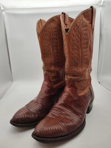 Vintage-Cats Paw Cowboy Western Stiefel-hellbraun/braun-bestickt-Herren Gr. 12D-WEITE - Bild 1 von 17