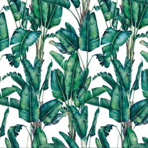 Italian Velvet Fabric Soft Plush Digital Tropical Paradise Floral Nat 150cm W - Picture 1 of 1