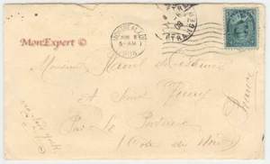 Canada cover 1908 5 Cent blue - Montreal to St-Quay - Text - cover142 - Picture 1 of 2