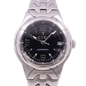 Wristwatch EBEL Type E Automatic Ladies Watch Black Dial Genuine Belt USED - Picture 1 of 9