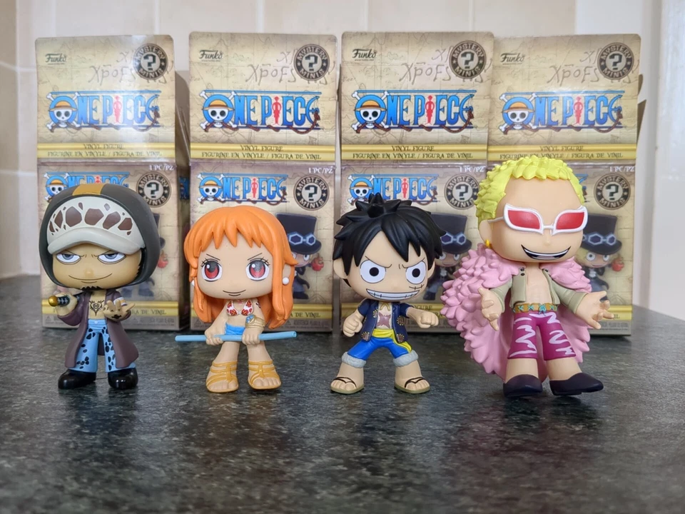 Funko One Piece Mystery Minis X4 Luffy, ONami, Law, Donquixote Doflamingo Boxes Foto 1 de 1