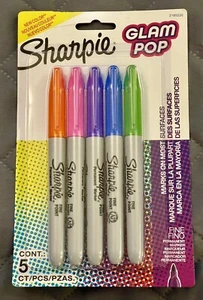 5PK Sharpie GLAM PoP Assorted Colors Fine Point Permanent Markers FREE SHIPN π¦ - Picture 1 of 12