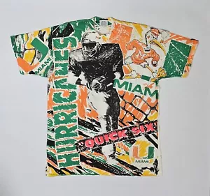 Miami University Hurricanes Quick Six Vintage 1980s Tee Shirt Large Brand New - Picture 1 of 11