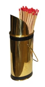 Soporte de fósforos de latón junto a la chimenea accesorios chimenea ¡PARTIDOS GRATUITOS! - Imagen 1 de 2