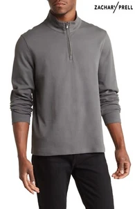 ZACHARY PRELL JOE QUATER ZIP COTTON BLEND CHARCOAL PULLOVER. NWT $148. SZ XL - Picture 1 of 7