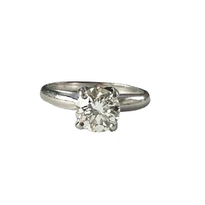 Anillo de compromiso de platino de diamantes talla europea antigua de 1,08 quilates 4,7 gramos talla 5 - Imagen 1 de 14