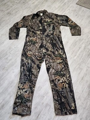 Vintage 80s Mossy Oak Full Foliage Camo Hunting Cotton Coveralls Size XL Reg Men - Image 1 of 4